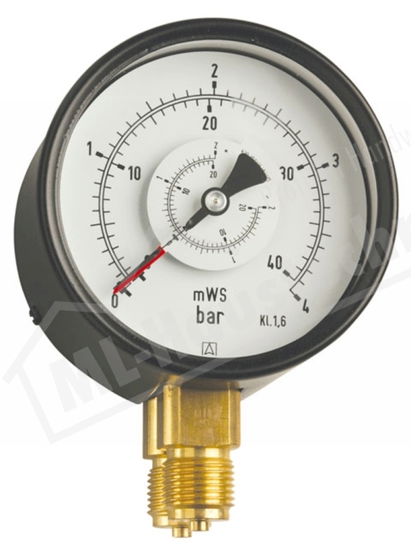 DifferenzdruckManometer 1/2" Zoll 010 bar 0100 mWS Gehäuse 100 mm